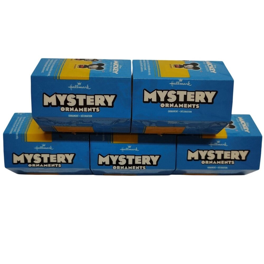 Hallmark Disney Mickey Mouse Mystery Ornaments Collectible Set Of 5 Blind Boxes